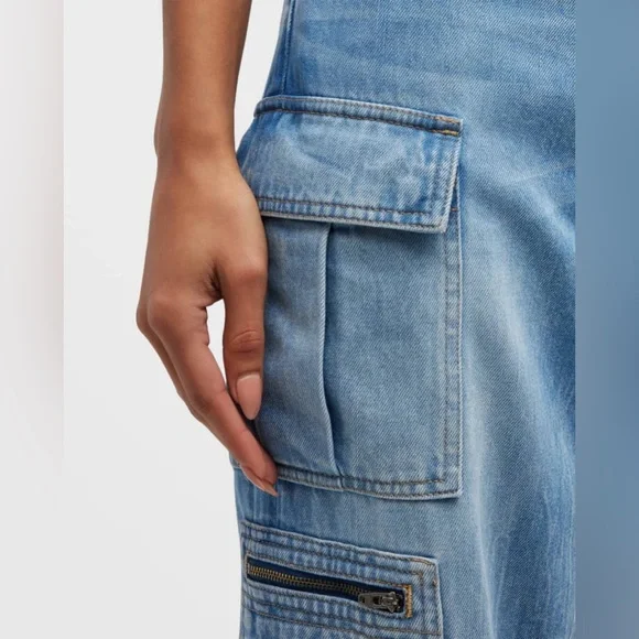 Alice + Olivia baggy denim cargo pants size 32 $395 retail - Picture 12 of 16